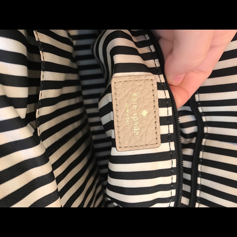 Kate Spade beige and yellow satchel handbag - Picture 3 of 6